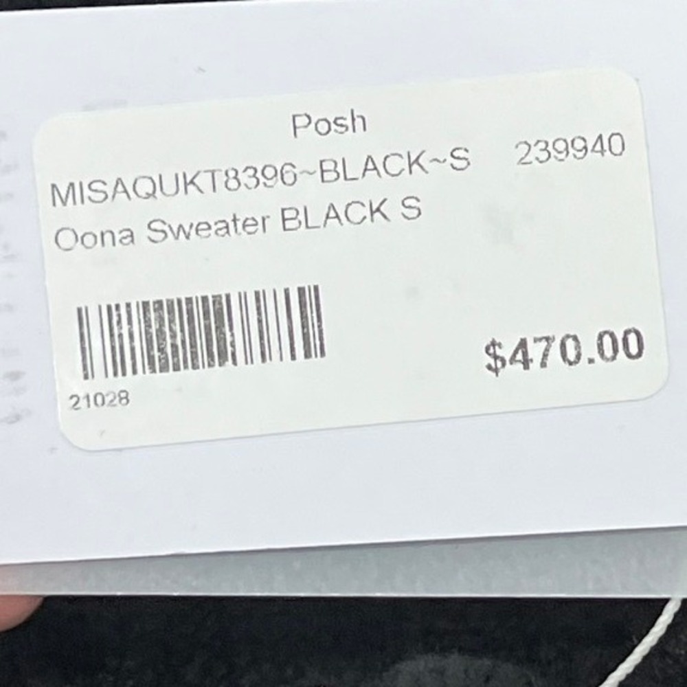 Misa Los Angeles Womens Sweater Small Black Crochet NWT $470 Knit Solid Mock - Picture 6 of 9